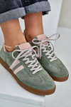 Green Suede Low Sneakers Women's Zazoo