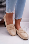 Women's Beige Suede Bolero Moccasins