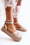 Women's Espadrilles Sandals On The Platform Beige Susane
