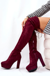 Suede heeled boots maroon Minesa