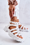Leather Sandals With Straps White Minorite