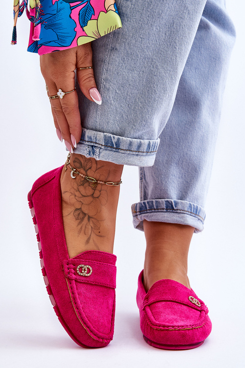 Suede Slip-On Loafers Castelo Fuchsia
