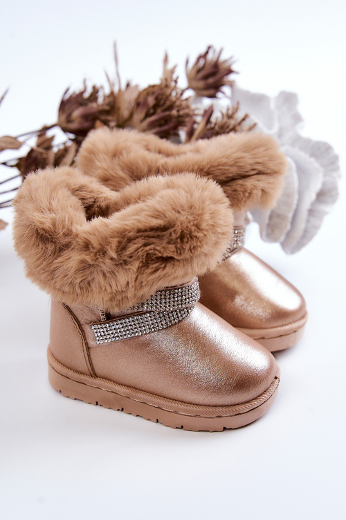 Children's Snow Boots With Cubic Zirconia Gold Hollee