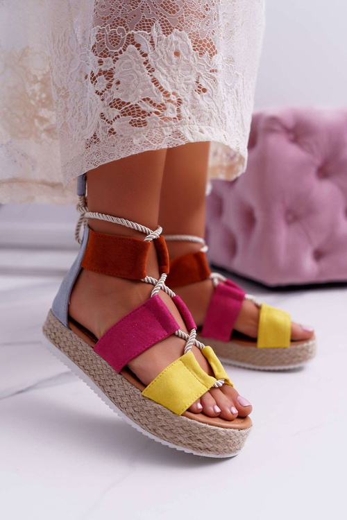 Women's Platform Suede Sandals Multicolored Ergola