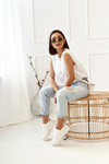 Women's Sneakers On A Chunky Sole White Beige Riri