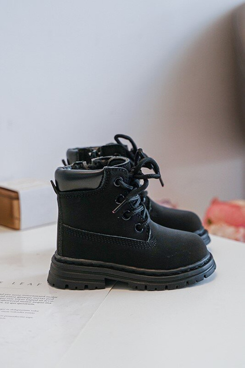 Children's Trapper Boots with Zip Black Bansi