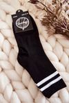 Women's Cotton Sports Socks With Stripes Black