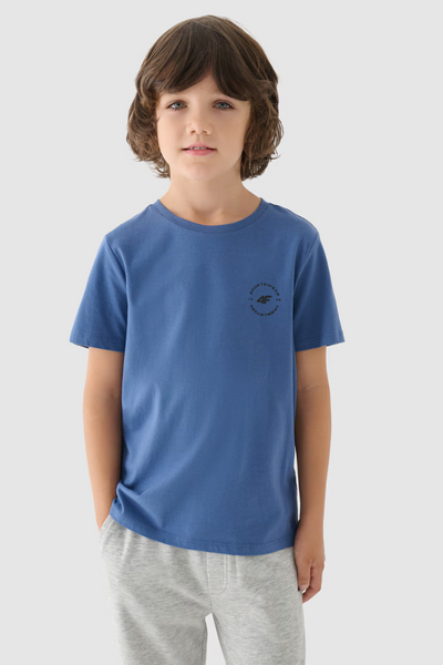 Smooth Cotton Boys T-shirt Regular Blue 4FJWAW24TTSHM1859-32S