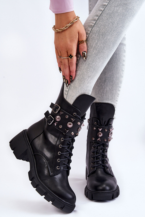 Women's Zipper High Boots Black Kastella