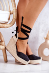 Espadrilles Sandals On A Wedge Black Terrific