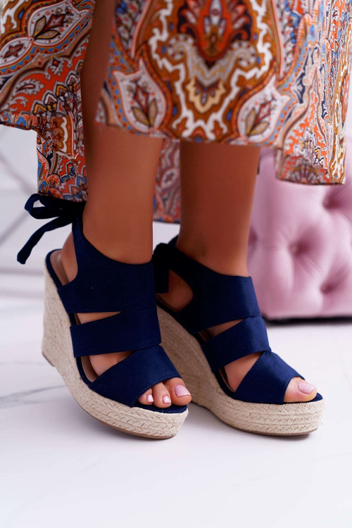 Women's Sandals On Anchors Navy Blue Yenga