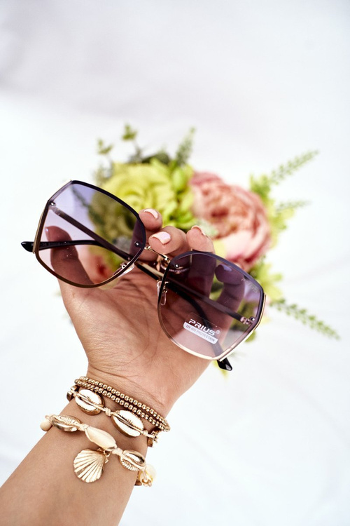 Women's Sunglasses Prius PRE-38 Gold Black Gradient Glitter