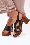 Leather Heeled Sandals Zazoo 1081 Black