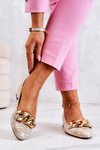 Leather Laquered Snakeskin Pumps Beige Elissabeth