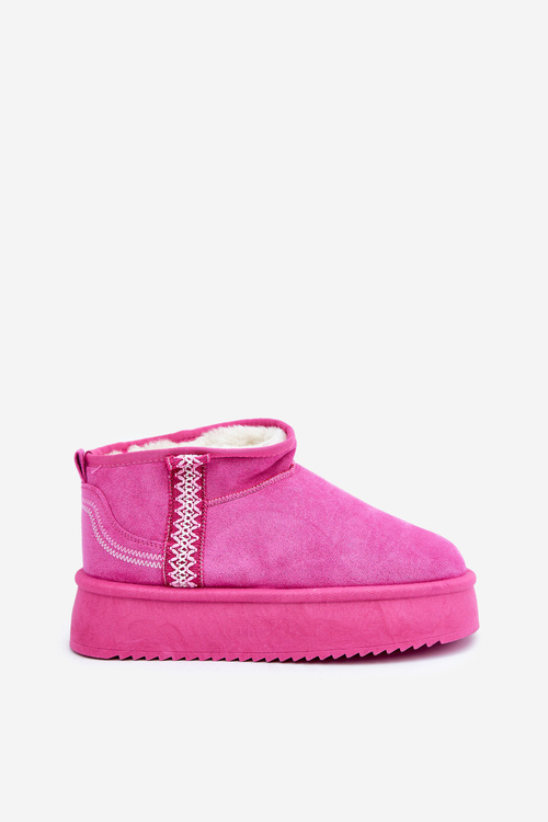 Platform Snow Boots With Pattern Pink Udra