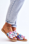 Women's Slippers With A Fabric Bow White Blossom