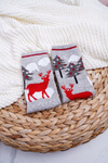 Women's Christmas Socks Anti-Slip Grey OH DEER