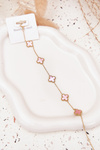 Bracelet With Charms Stainless Steel Gold Pink