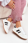 Eko Skórzane Sneakersy Buty Sportowe Damskie Białe Ravina