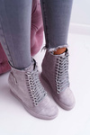 Women's Lu Boo Sneakers With Chains Suede Gray Monica