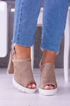 Lu Boo Beige Suede Stiletto Sandals Emare