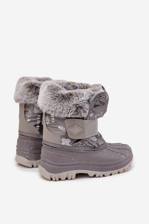 Children's Snow Boots With Fur Fastener Lee Cooper LCJ-25-10-3788 Gray