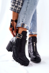 Boots On High Heel With Buckle Black Clive