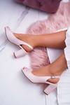Sergio Leone SK762 Pink Pearl Faune Women's Stiletto Sandals
