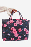Large Bag with Flowers Black-Pink Mooch