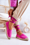 Tied Suede Espadrilles Fuchsia Ismanne