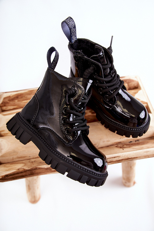 Lacquered Warm Boots Black Heidi