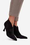 Low Women's Heeled Boots Eco Suede Black Jolivra