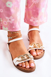 Women's Sandals On Flat Heels With A Chain White Minevra