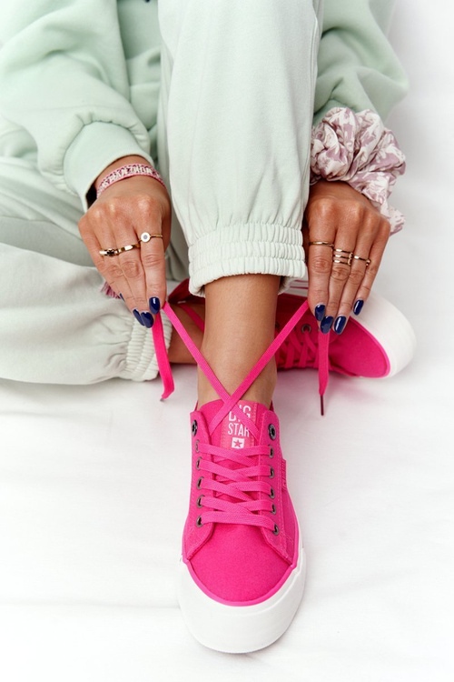 Women's Sneakers On A Platform BIG STAR HH274054 Fuchsia