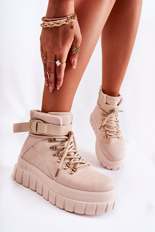 Fashionable Women's Ankle Boots Light Beige La Blanca