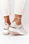 Leather Wedge Sneakers S.Barski Beige