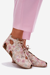 Patterned Leather Ankle Boots Maciejka 03426-48 Beige