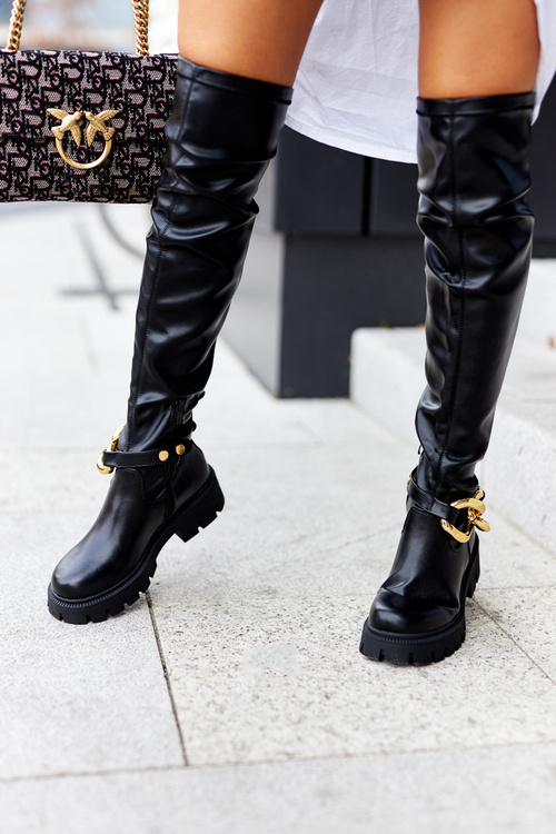 Tall Boots With Decorative Element Black Masha