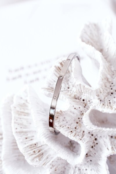 Steel Bracelet With Cubic Zirconia Silver