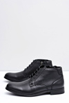 Men's Leather Boots Black Half Boots Artemigo