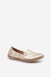 Espadryle Damskie Eleganckie Skóra Naturalna Złote Zazoo 10177