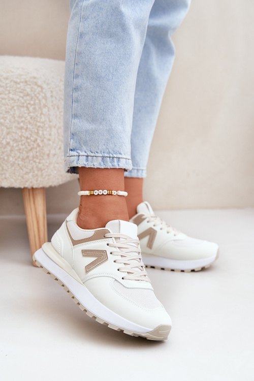 Women's Sports Shoes Made Of Eco Leather Beige Berieta