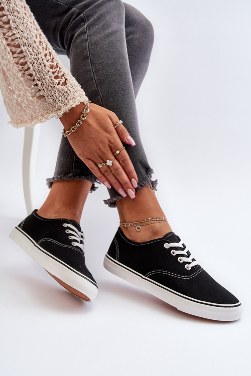 Tenisówki Trampki Klasyczne Damskie Czarne B-808