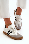 Zazoo N1068 Leather Low Women's Sneakers White