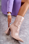 Women's Patent Leather Boots Beige Margit