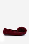 Women's Burgundy Moccasins with Fur Novas