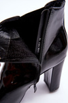 Heeled Patent Boots Black Evita
