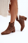 Women's Openwork Ankle Boots Brown Madalina