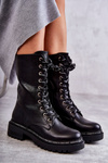 High Warm Women's Boots Tied Black Darla