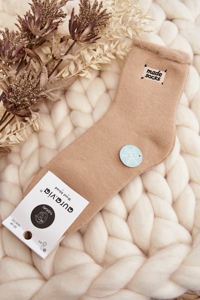Skarpety Damskie Grube Beżowe